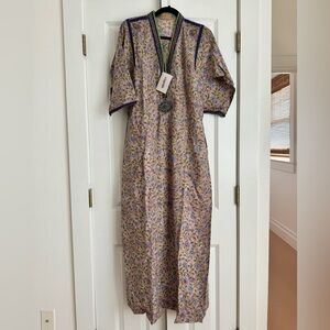 Indian Embroidered and Block Printed Caftan Size S